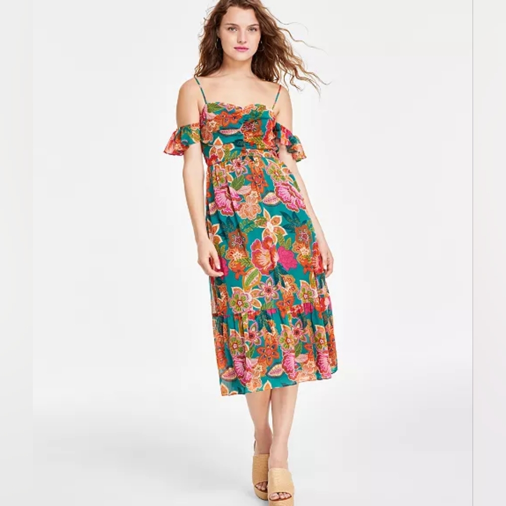 City Studio Pink and Blue Sleeveless Resort Sundress